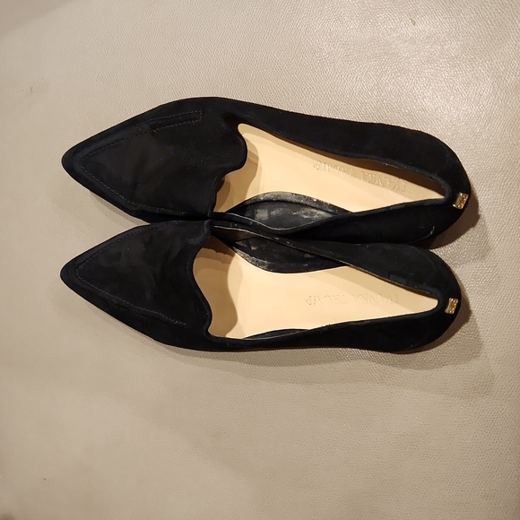 Black Suede Pointed Toe Flats Women's Size 8.5 - Picture 4 of 8